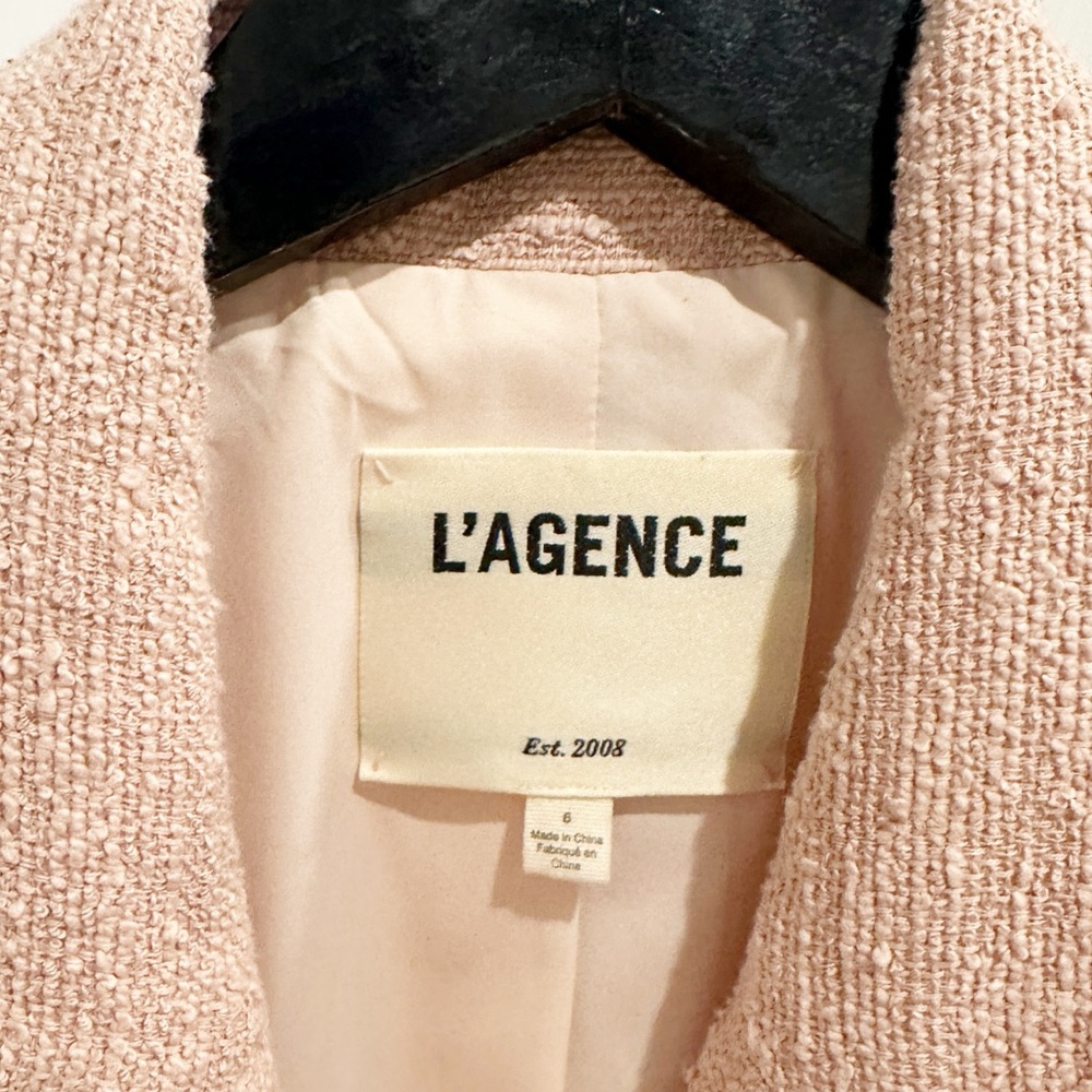 L'Agence Kenzie Double Breasted Blazer in Petal Pink Size 6 Old Money - Picture 8 of 13
